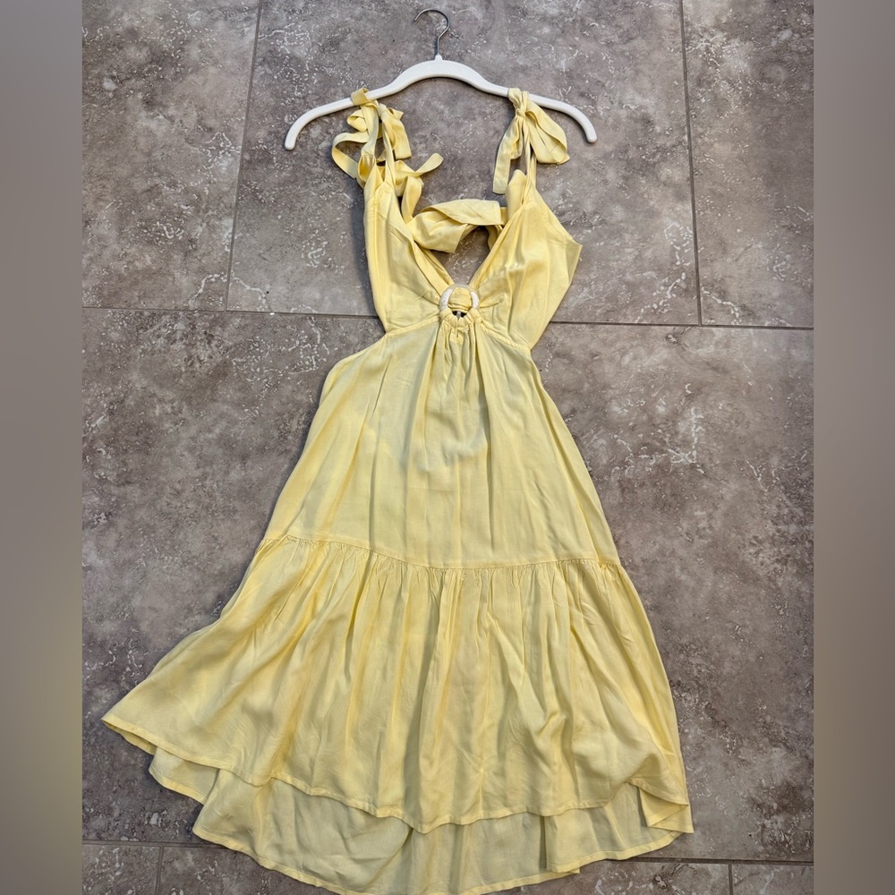 Shore Chic Backless Yellow Dress